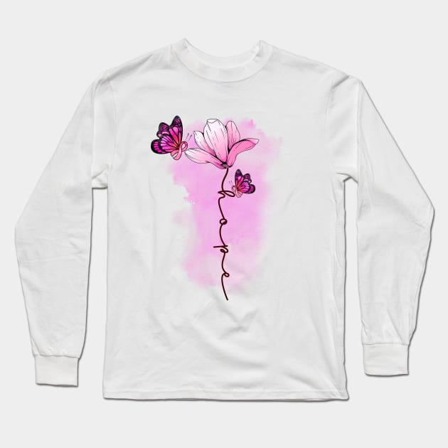 In October We Wear Pink Long Sleeve T-Shirt by Myartstor 